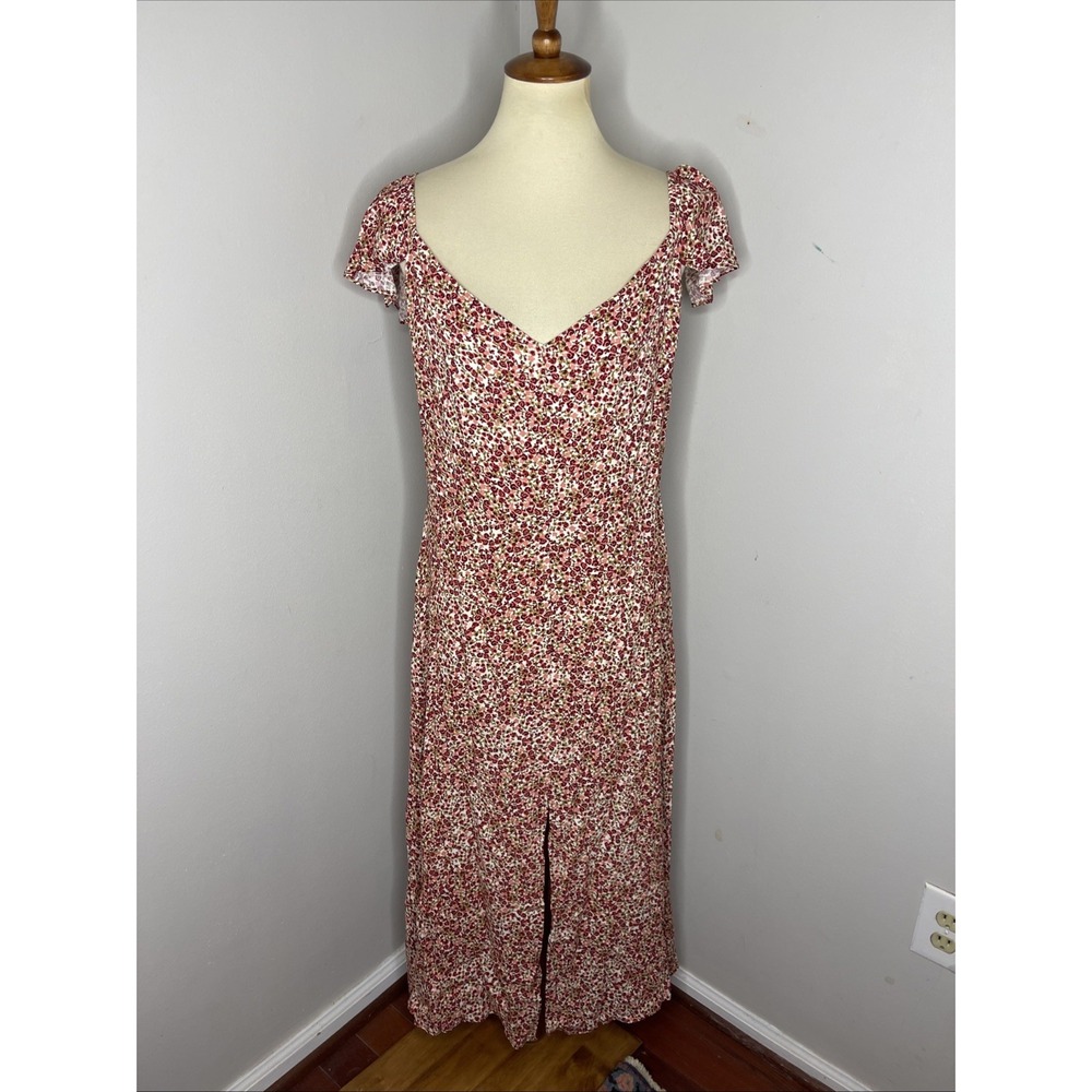Reformation Baxley Dress in Red Floral Sz 12